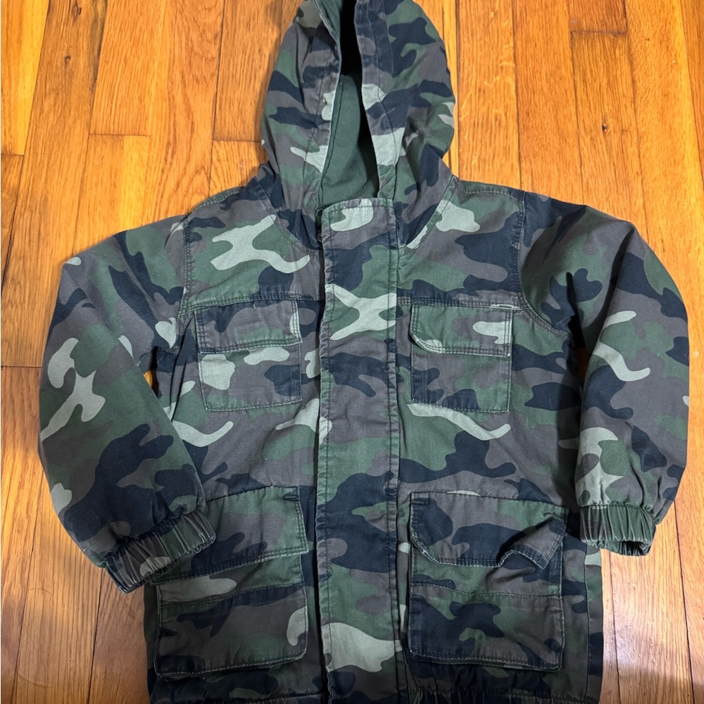 Old Navy Kids Camouflage Jacket - Green and Black